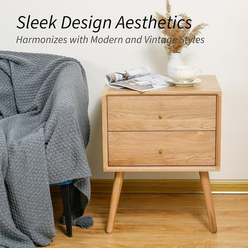 Night Stand, Midcentury Modern Solid Wood Nightsta Mid-Century Modern - lifestyle look