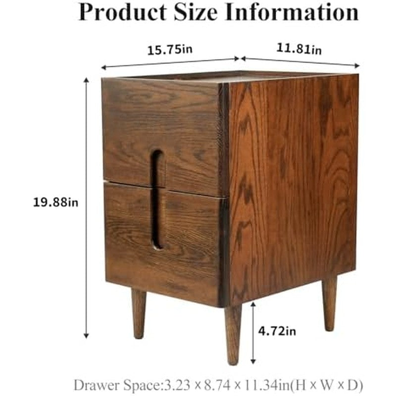 Narrow Nightstand, Mid Century Modern Nightstand,  Walnut - in use
