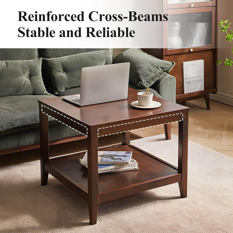 Side Table, Solid Wood Square End Table (Walnut) Walnut - lifestyle look